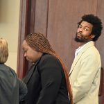 Qwinntavus Kwame Jordan in court today, before the verdict. (© FlaglerLive)