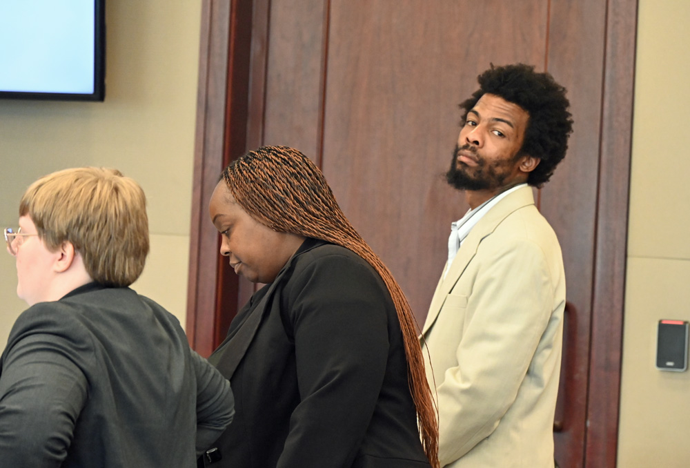 Qwinntavus Kwame Jordan in court today, before the verdict. (© FlaglerLive)