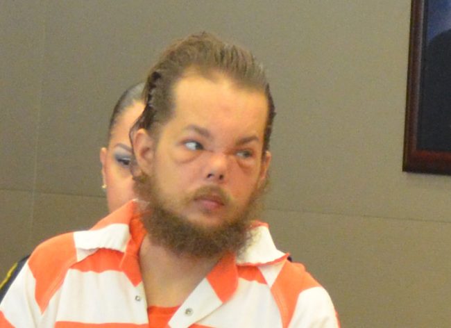 Joseph Bova looked unrecognizable in court today compared to a court appearance just five years ago. (© FlaglerLive)