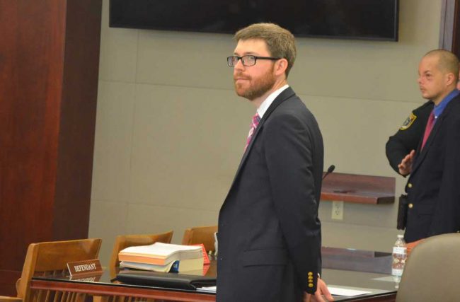 Assistant Public Defender Josh Mosley, above, is defending Bova with Matt Phillips. (© FlaglerLive)