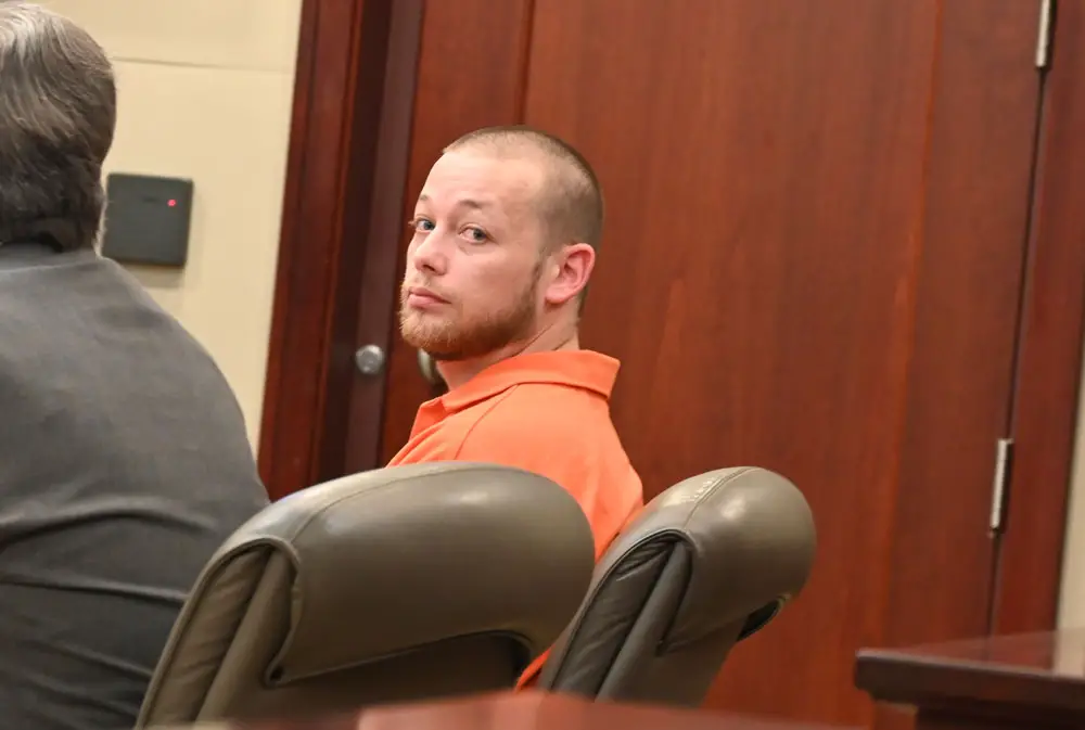 Joshua Carver today before he was sentenced to five years in prison. (© FlaglerLive)
