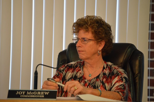 Flagler Beach City Commissioner Joy McGrew was in no mood to leave unanswered another broadside against the city's attitude toward business. (© FlaglerLive)