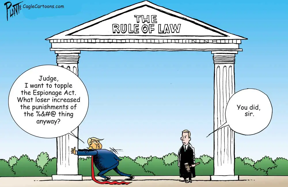 The Espionage Act by Bruce Plante, PoliticalCartoons.com