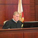 Circuit Judge Chris France during arguments over the Mike Norris lawsuit last week. (© FlaglerLive)