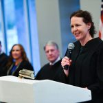 Newly robed Flagler County Judge Andrea Totten at her investiture Friday. (AJ Neste)