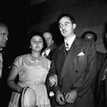 Ethel and Julius Rosenberg during their 1951 trial on charges of conspiracy to commit espionage.