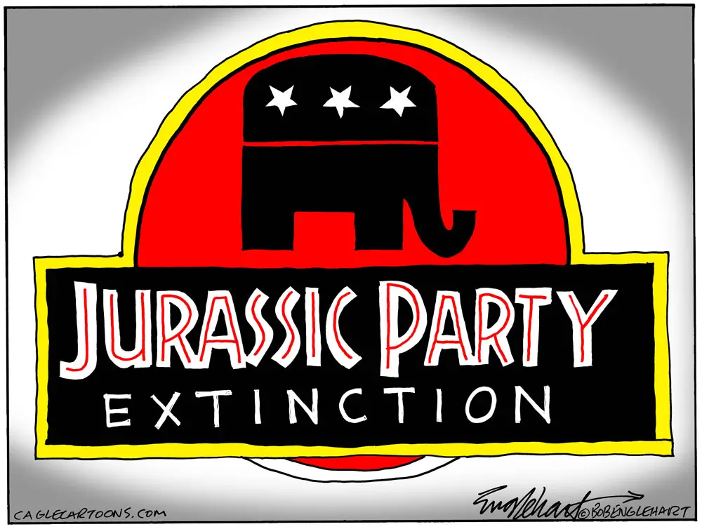 Jurassic World Dominion by Bob Englehart, PoliticalCartoons.com