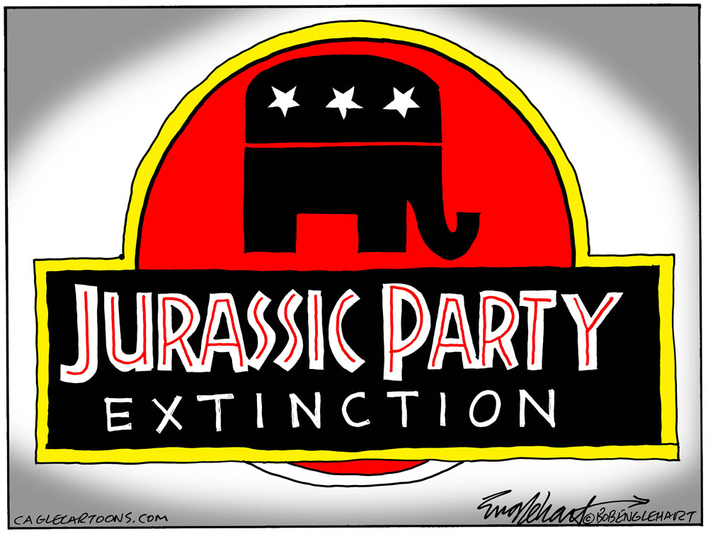 Jurassic World Dominion by Bob Englehart, PoliticalCartoons.com