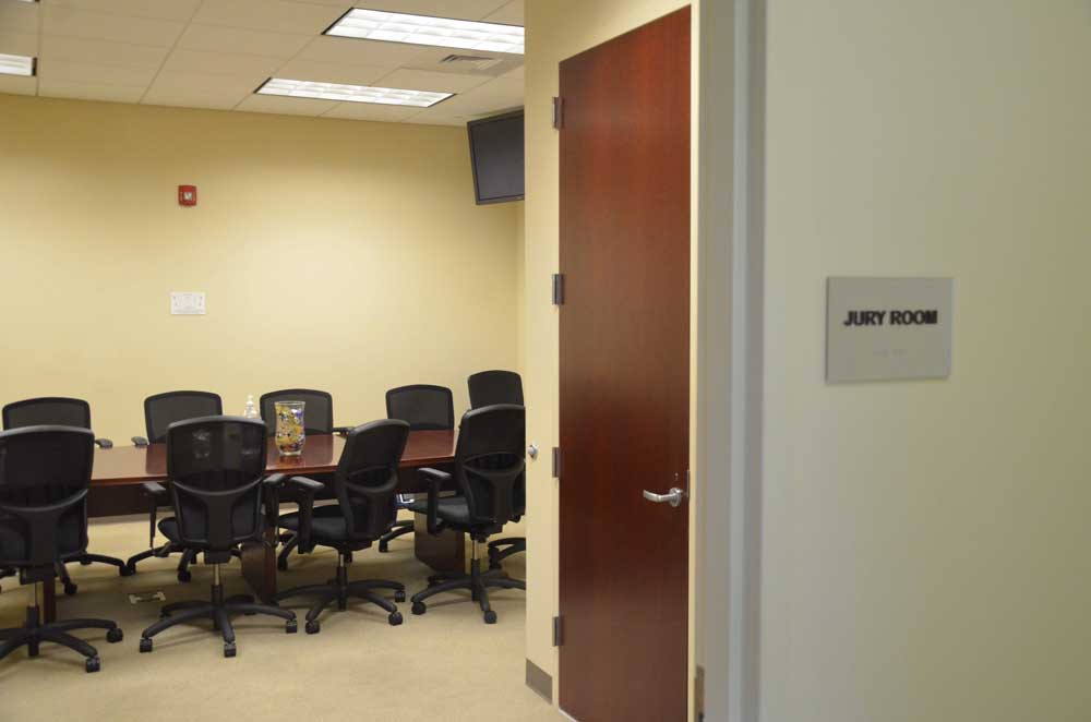 A jury room at the Flagler County courthouse. (© FlaglerLive)