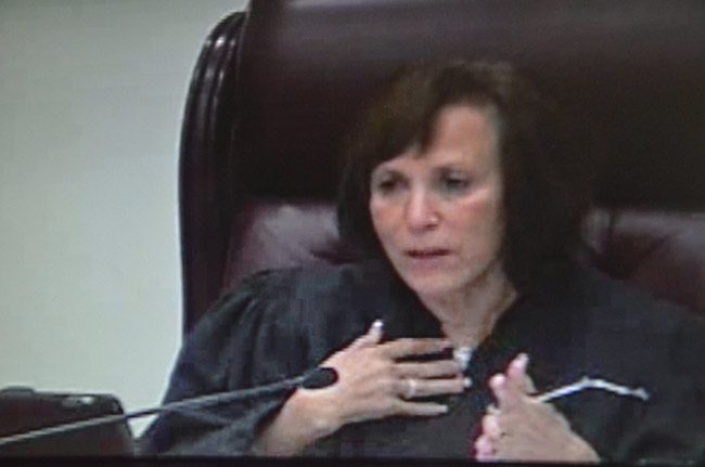 Justice Barbara Pariente. (© FlaglerLive via Florida Channel)