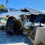 Kaleem Chohan's patrol car last December after a crash caused by a driver who violated the deputy's right of way in the Hammock. (FCSO)