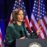 Vice President Kamala Harris speaks on abortion access in Tallahassee today. (Danielle J. Brown)