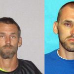 Kelsey Anderson in his recent Flagler County jail booking photo, left, and his state prison photo.