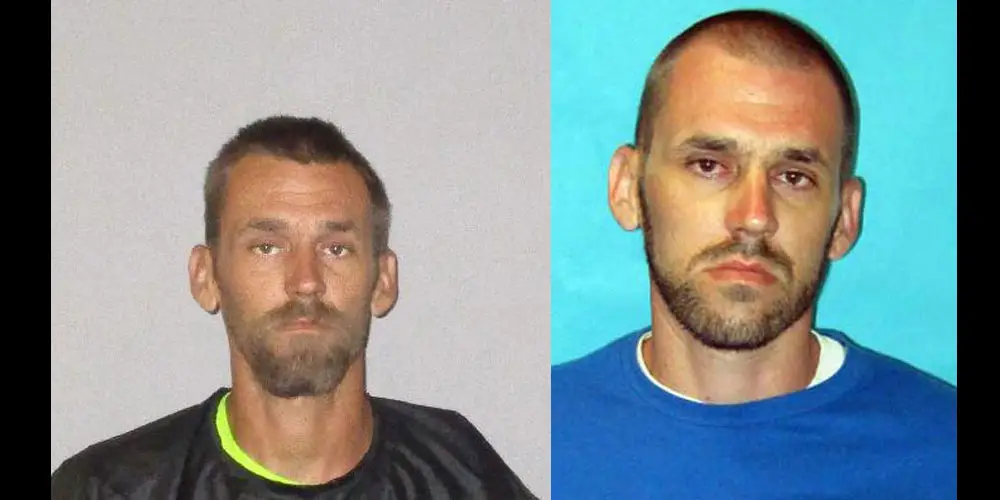 Kelsey Anderson in his recent Flagler County jail booking photo, left, and his state prison photo. 