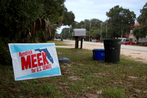 kendrick meek campaign sign rubio crist florida flagler