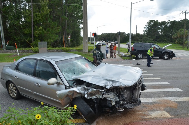 How the two vehicles ended up in relation to each other. Click on the image for larger view. (© FlaglerLive)