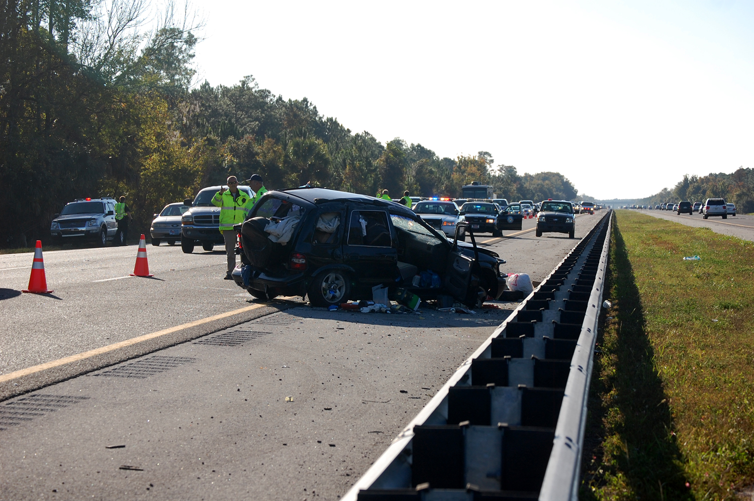 The Kia Sportage was one of two vehicles involved in the Sunday morning wreck on I-95. (© FlaglerLive)