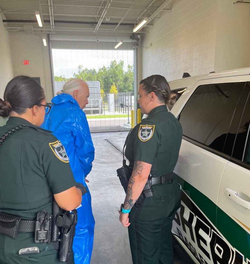 An image released by the Sheriff's Office showing Charles Kidd Jr. at the agency's sally port, before transport to the jail. (FCSO)