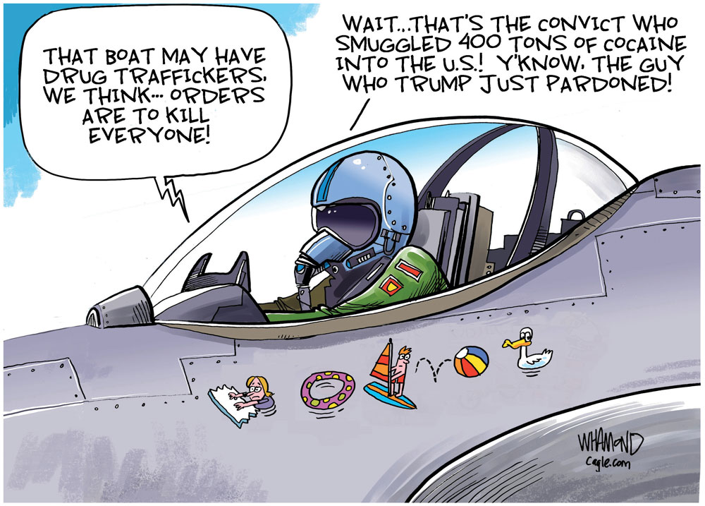 Venezuelan Boat Strikes by Dave Whamond, Canada, PoliticalCartoons.com