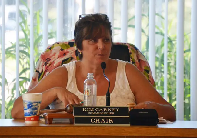 Kim Carney is still a Flagler Beach City Commissioner. She is also still the chairperson. (© FlaglerLive)