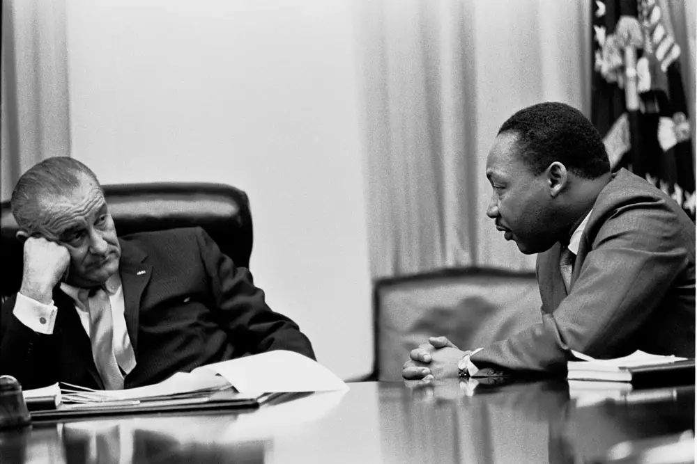 LBJ and MLK. (Wikimedia Commons)