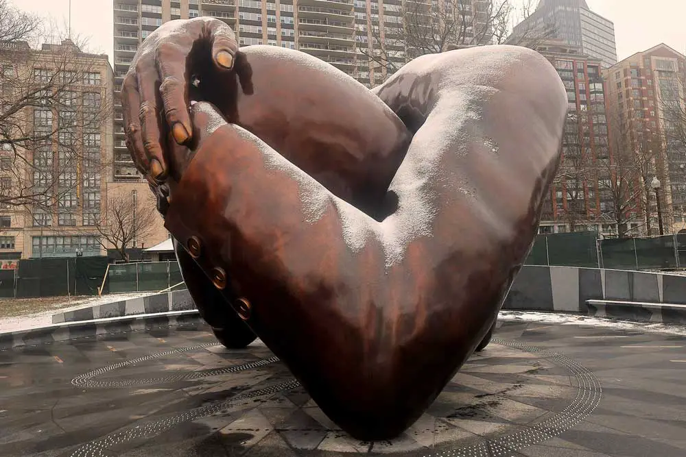 The Coretta and Martin Luther King Jr. memorial sculpture at Boston Common is called ‘The Embrace.’
