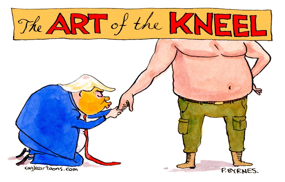 Trump's Art of the Kneel by Pat Byrnes, PoliticalCartoons.com