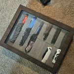 The box of knives that belonged to a 12-year-old boy who sent a picture of it along with threats to a fellow-student. (FCSO)