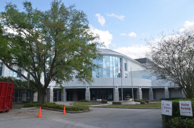 The Lakeland Ledger had nearly 100 employees when its newsroom took up the entire third floor of the newspaper's new building on West Lime Street in 1998. The floor has been leased to Publix since 2016, and the latest cuts in what's left of the newsroom have reduced the Ledger's ranks to 16 journalists. (© FlaglerLive)