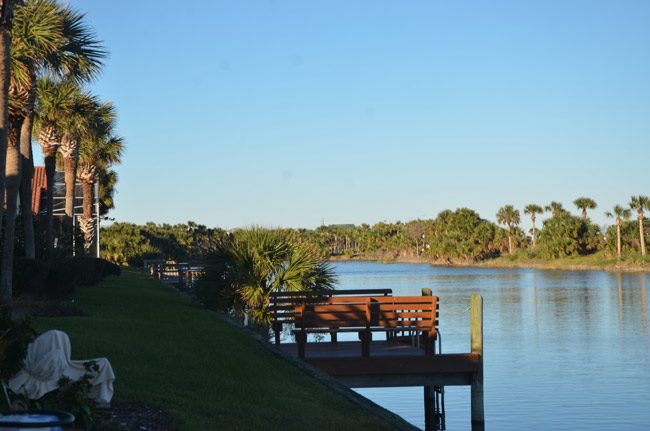 A view from Lakeside By the Sea properties, toward the area slated for development that the County Commission approved Monday. (© FlaglerLive)