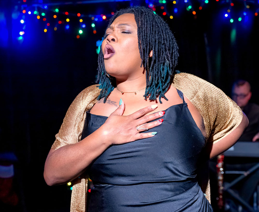 Laniece Rose (Fagundes) performing in City Repertory Theatre’s “Holiday Cabaret” in November 2023. Photo by Mike Kitaif