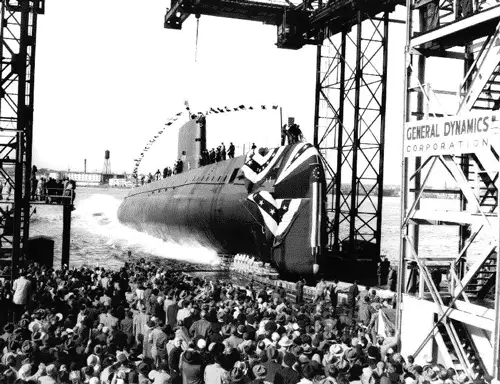 Launch of the USS Nautilus on Jan. 21, 1954.