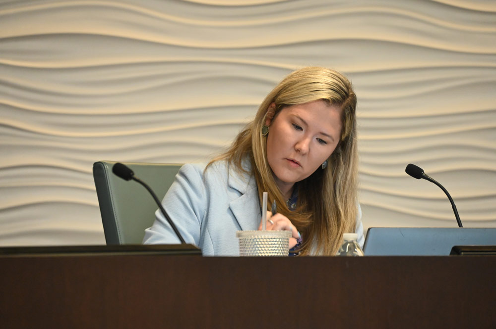 She's not acting: Lauren Johnston, Palm Coast's city manager. (© FlaglerLive)