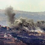 Smoke rises from Israeli airstrikes on southern Lebanese villages on Sept. 23, 2024.