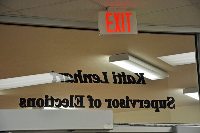 Supervisor of Elections Kaitri Lenhart has been concerned by a growing number of voters choosing to cancel their registration from fear that their information will be misused by a federal commission investigating alleged voter fraud. (© FlaglerLive)