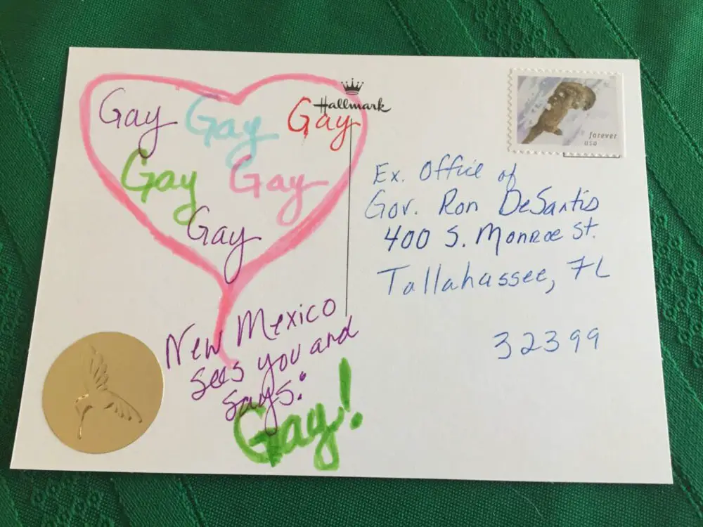 From New Mexico to Florida Gov. Ron DeSantis: Gay gay gay … Credit: Deena Burnett)
