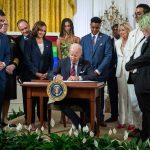 President Joe Biden signs an executive order protecting members of the LGBTQIA+ community, Wednesday, June 15, 2022, in the East Room of the White House. (Official White House Photo by Adam Schultz)