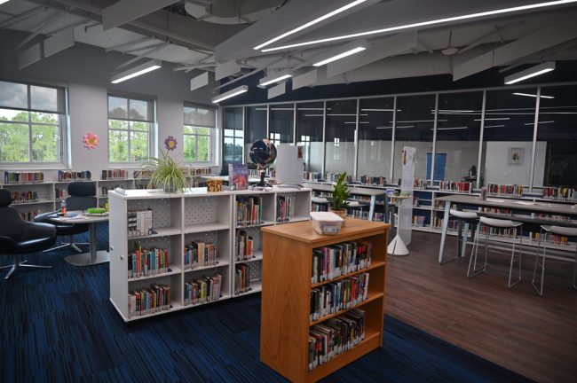 One segment of the new media center. (© FlaglerLive)