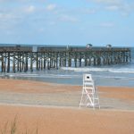 The good old days when the pier was walkable and lifeguards' future was not in question. (© FlaglerLive)
