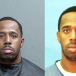 Lomack J. Bennett in his latest photograph from numerous bookings at the Flagler County jail, left, and in his Florida state prison photograph, where he served a term that ended in 2017.