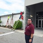 Flagler County Emergency Management Director Jonathan Lord spoke of the Operations Center's 180-miles-per-hour-wind resistant roof today, as he discussed the coming hurricane season. (© FlaglerLive)