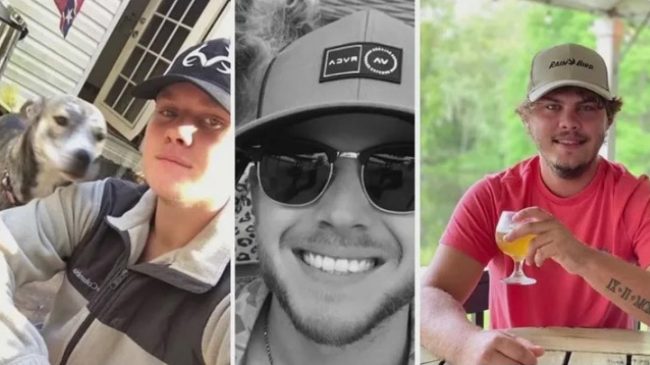 Dalton Conway, Caleb Wilkinson and Tyler Barlow in an image their families posted on a GoFundMe page before the search was called off in late November. 