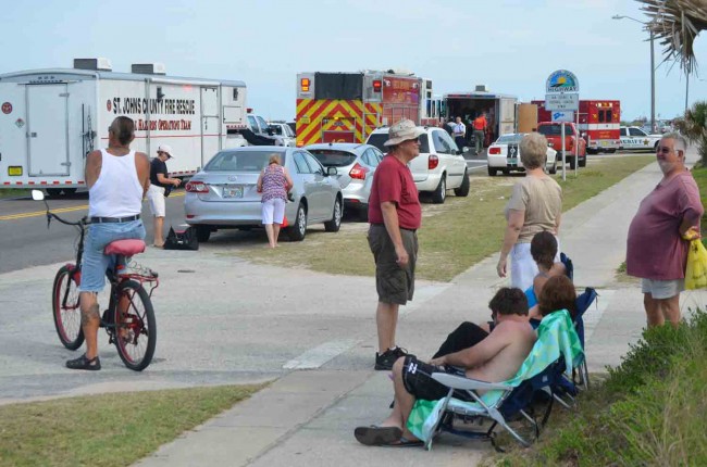 Loungers at the scene. (c FlaglerLive)