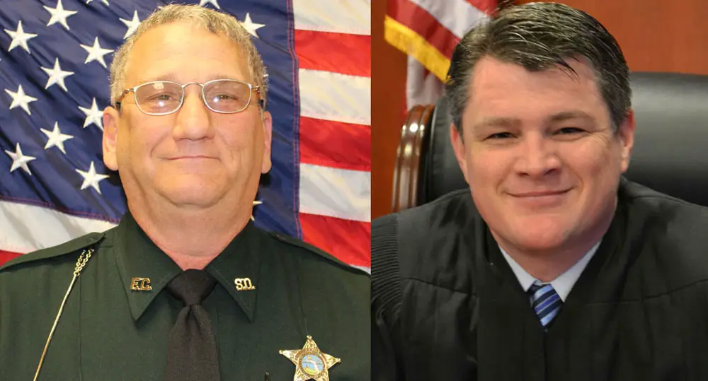The Flagler County Sheriff's Paul Luciano, left, and Circuit Judge Steve Henderson. 