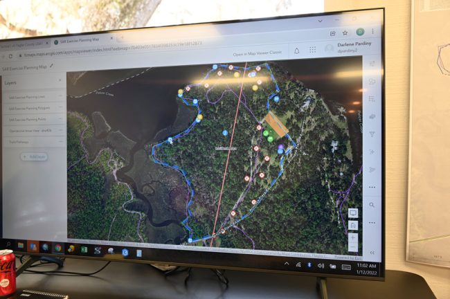 Mapping the incident: the tornado's path is that reddish line. (© FlaglerLive)