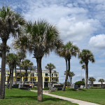 Rooftop features on the Margaritaville Hotel that exceed Flagler Beach's 35-foot height limit triggered a public outcry that in turn led to a rewrite of the city's height ordinance. (© FlaglerLive)