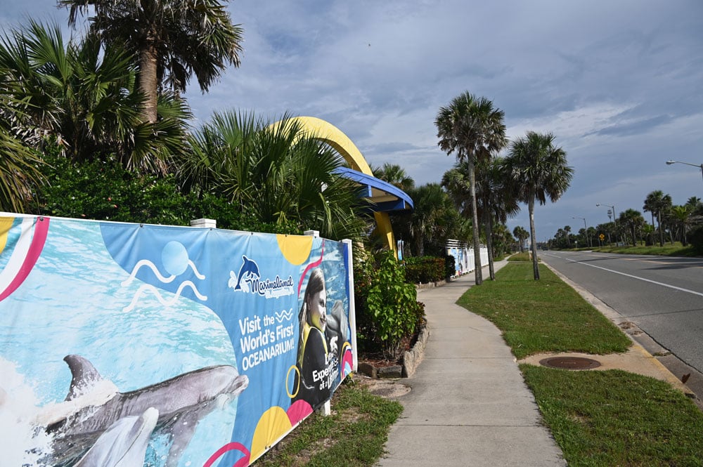 Marineland's viability as a town suffered a blow last year when the Dolphin Adventure was bought out of bankruptcy by a nonprofit company, removing the property from the tax rolls. The last remaining private land-holder who pays taxes is close to selling all but one parcel, which could be a fatal blow to the town as such. (© FlaglerLive)