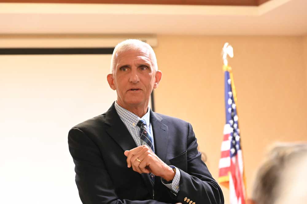 Retired Army General Mark Hertling, a Palm Coast resident and a regular analyst on CNN, likes to speak in parables. (© FlaglerLive) 