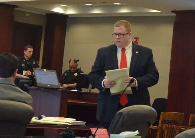 Assistant State Attorney Mark Lewis turned the case into a clinic on demolishing witnesses' credibility that would have served law students well. But none were in the audience. (© FlaglerLive)