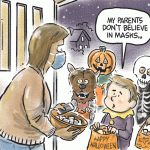 Halloween Mask Debate by Jeff Koterba, CagleCartoons.com